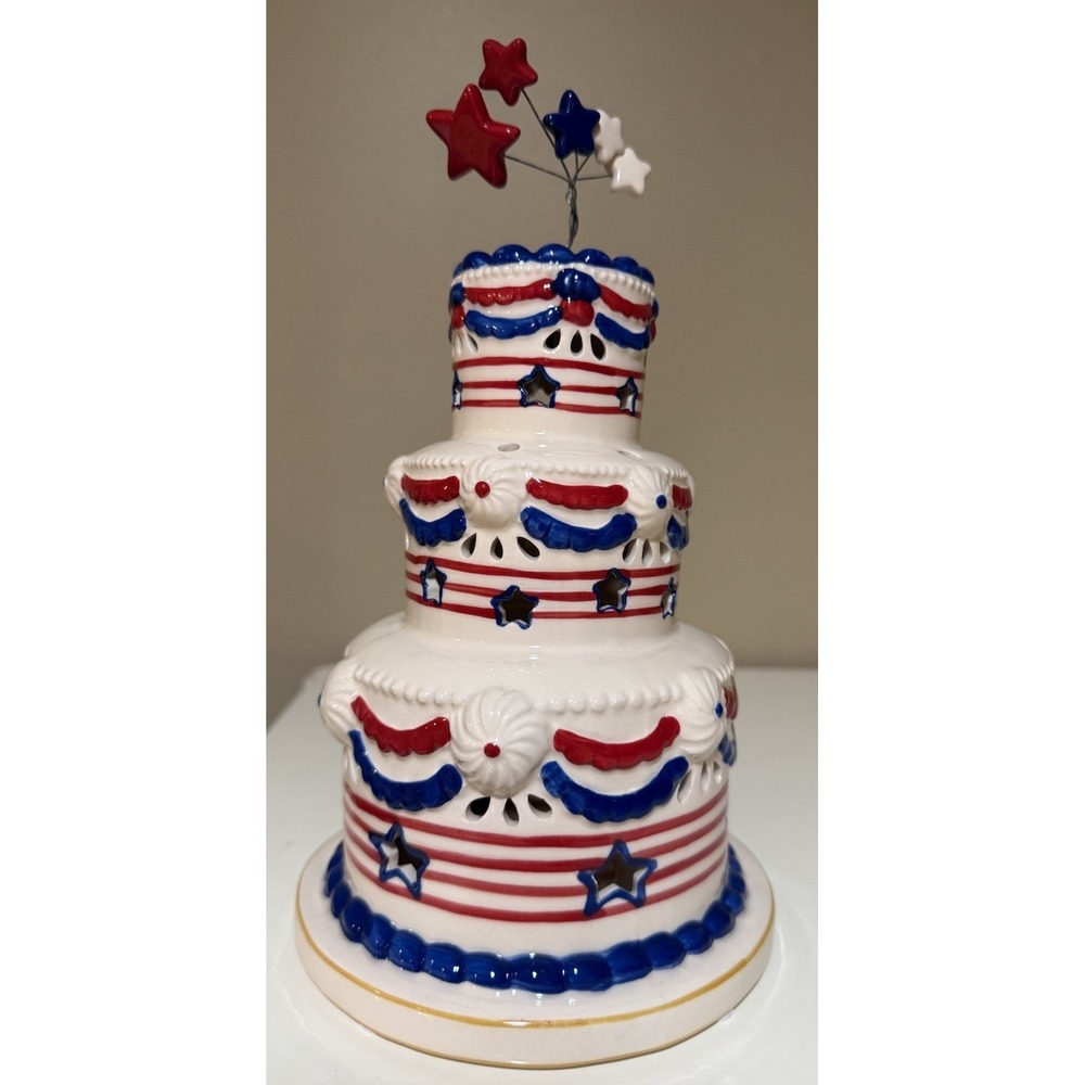 Blue Sky Clay Works Goldminc  250th -‎ 4th of  July  Cake - 9" -rare - New